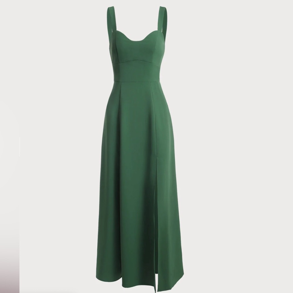 The Solid Color Side Slit Maxi Dress